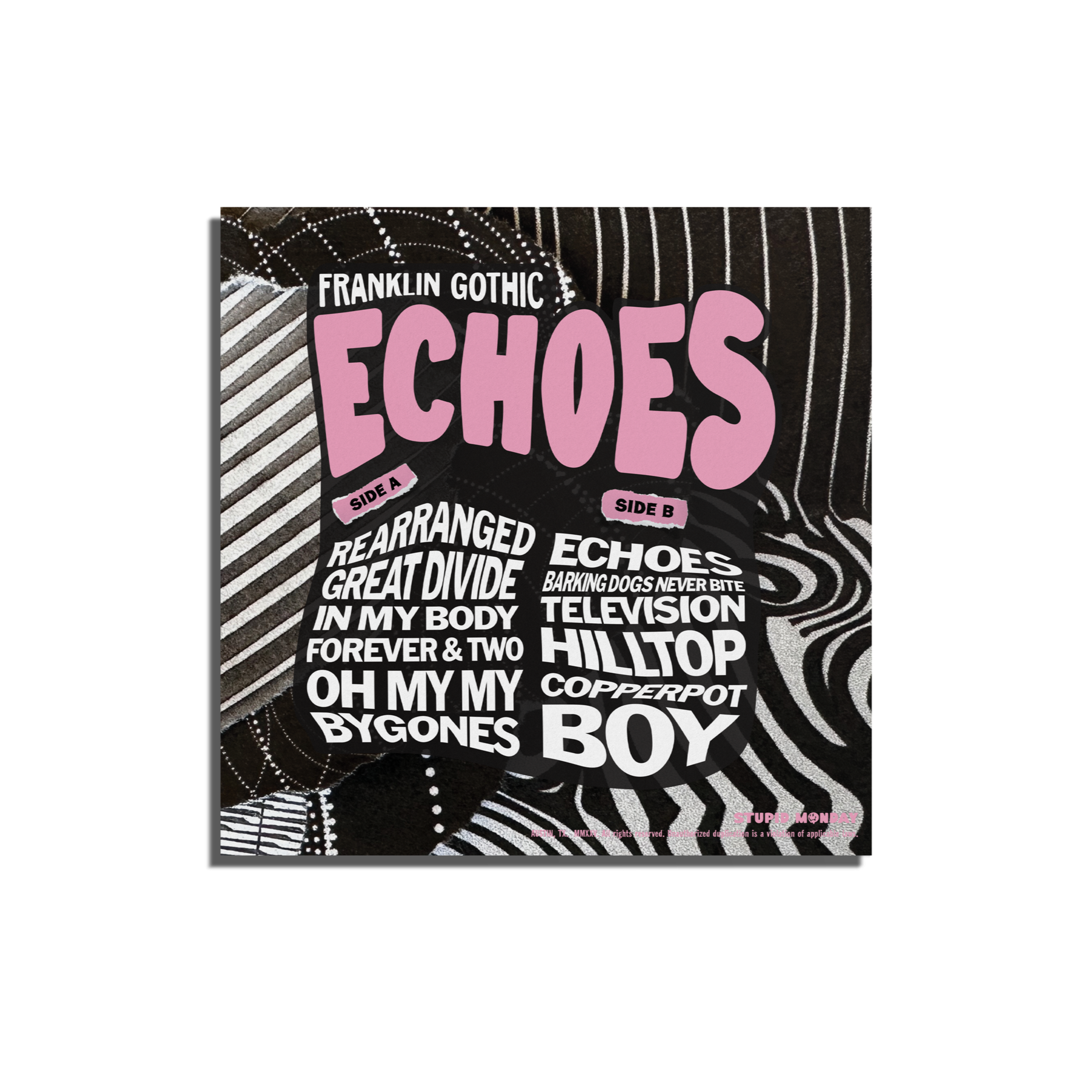 Franklin Gothic "Echoes" LP Limited Edition Black & Bubblegum